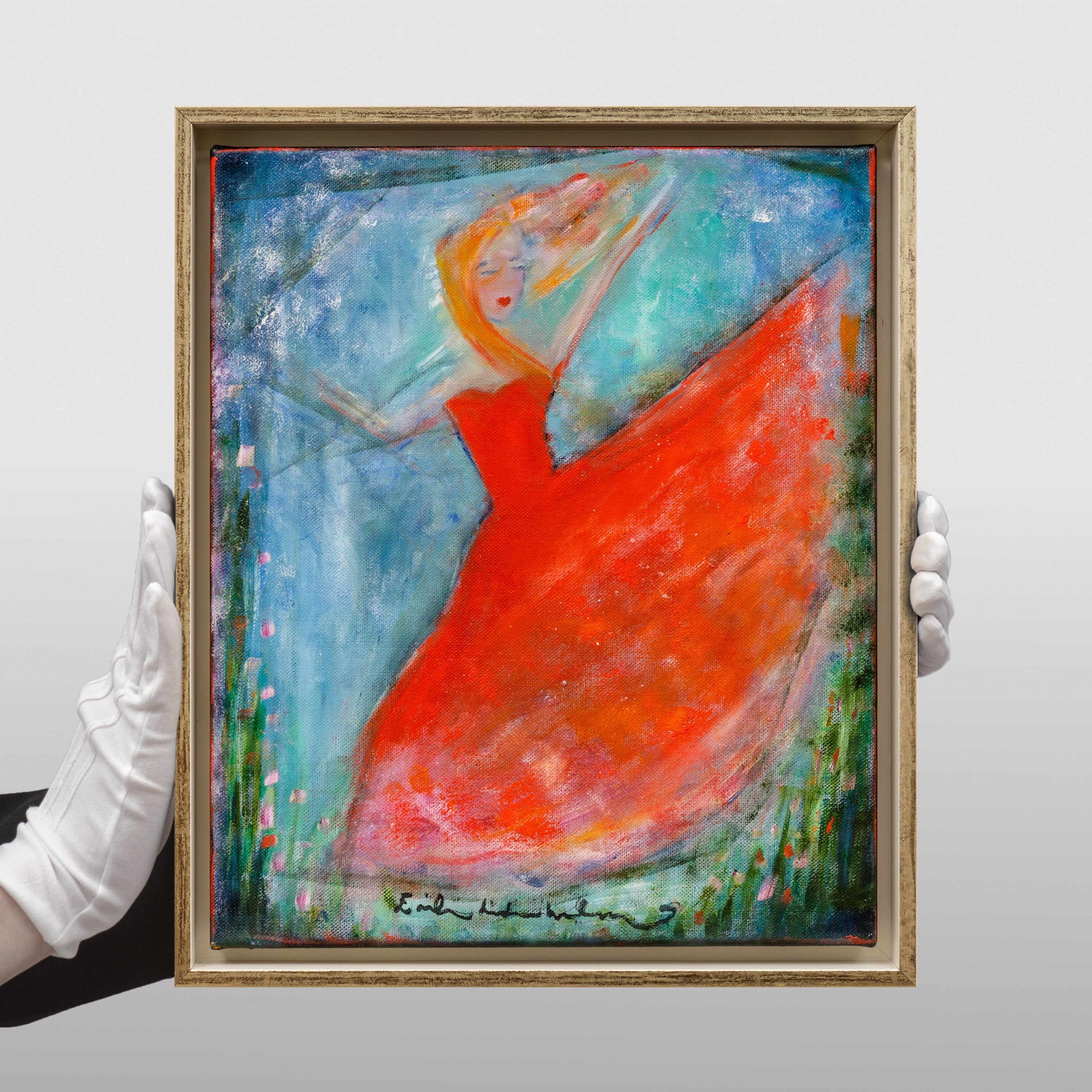 Emilia Linderholm - Äventyr i Rött, hållen i händer för skala