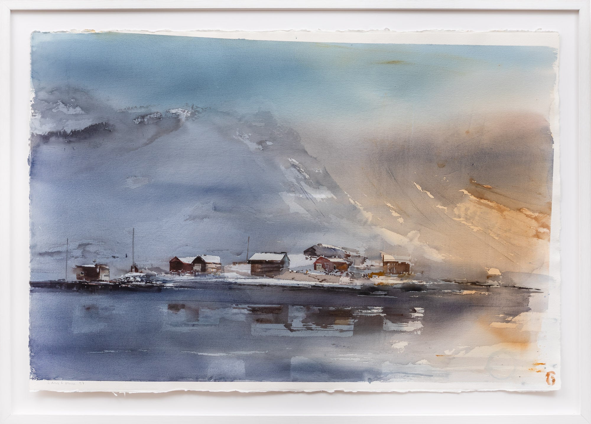 Lars Lerin - Ljus över Hamnen, Lofoten