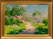 Johan Krouthén - Sommarlandskap med Blommande Äppelträd