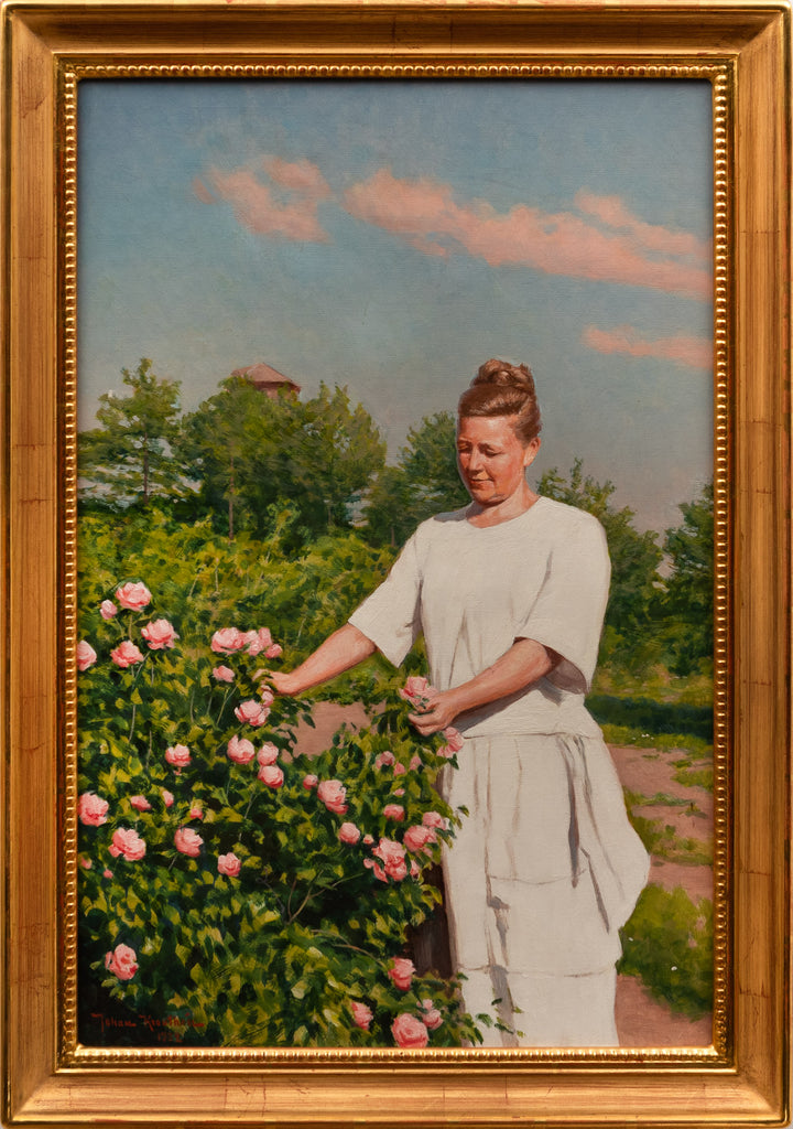 Johan Krouthén - Kvinna vid rosenbuske