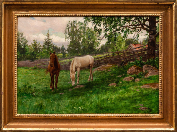 Johan Krouthén - Horses on green pasture 