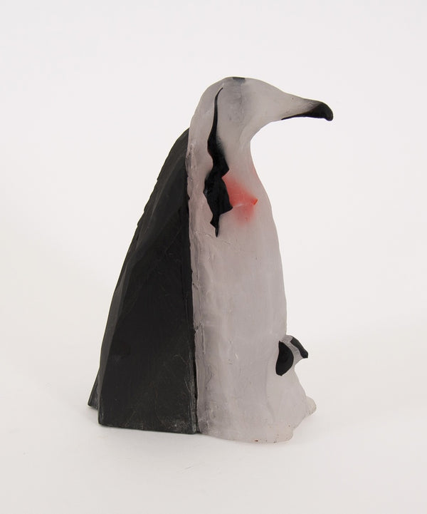 Unna Katz - Pingvin med unge, vit, röd & svart